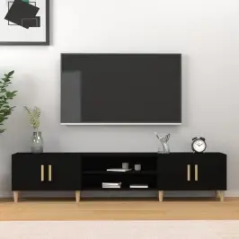 Tv Skapītis, Melns, 180X31,5X40 Cm, Inženierijas Koks Vidaxl