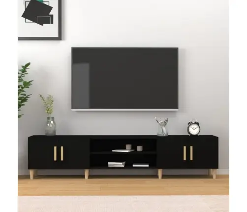 Tv Skapītis, Melns, 180X31,5X40 Cm, Inženierijas Koks Vidaxl