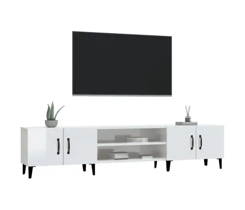 Tv Skapītis, 180X31,5X40 Cm, Inženierijas Koks, Spīdīgi Balts Vidaxl