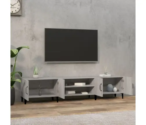 Tv Skapītis, Pelēks, 180X31,5X40 Cm, Inženierijas Koks Vidaxl
