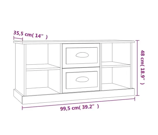 Tv Skapītis, 99,5X35,5X48 Cm, Inženierijas Koks, Balts Vidaxl