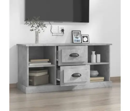 Tv Skapītis, Betona Pelēks, 99,5X35,5X48 Cm, Inženierijas Koks Vidaxl