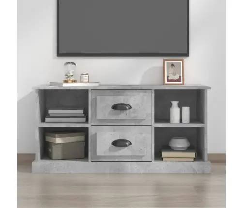 Tv Skapītis, Betona Pelēks, 99,5X35,5X48 Cm, Inženierijas Koks Vidaxl