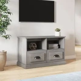 Tv Skapītis, Pelēks, 80X35X50 Cm, Inženierijas Koks Vidaxl