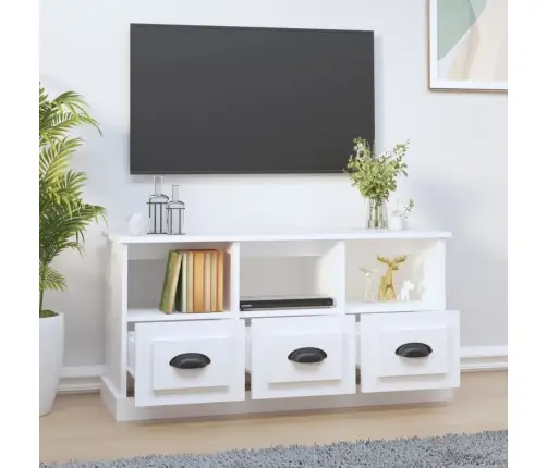 Tv Skapītis, 100X35X50 Cm, Inženierijas Koks, Balts Vidaxl