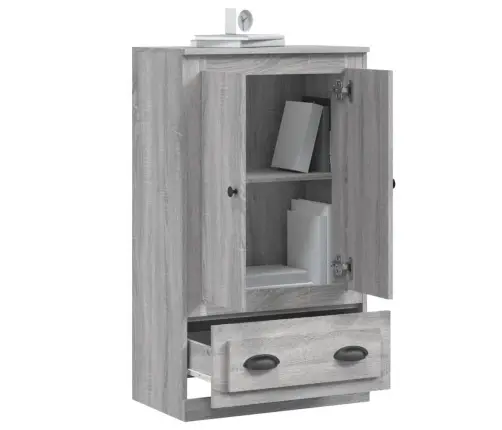 Augstais Skapis, Pelēks, 60X35,5X103,5 Cm, Inženierijas Koks Vidaxl