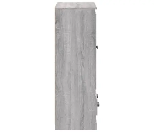 Augstais Skapis, Pelēks, 60X35,5X103,5 Cm, Inženierijas Koks Vidaxl