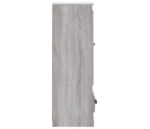 Augstais Skapis, Pelēks, 36X35,5X103,5 Cm, Inženierijas Koks Vidaxl