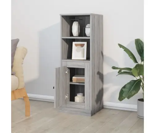 Augstais Skapis, Pelēks, 36X35,5X103,5 Cm, Inženierijas Koks Vidaxl