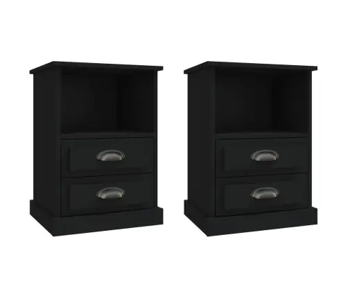 Naktsskapīši, 2 Gab., Melni, 43X36X60 Cm Vidaxl Naktsskapīši, 2 Gab., Melni, 43X36X60 Cm Vidaxl
