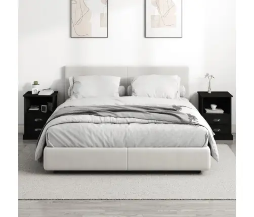 Naktsskapīši, 2 Gab., Melni, 43X36X60 Cm Vidaxl Naktsskapīši, 2 Gab., Melni, 43X36X60 Cm Vidaxl