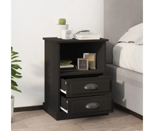Naktsskapīši, 2 Gab., Melni, 43X36X60 Cm Vidaxl Naktsskapīši, 2 Gab., Melni, 43X36X60 Cm Vidaxl