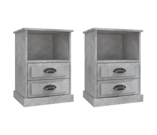 Naktsskapīši, 2 Gab., Betona Pelēki, 43X36X60 Cm Vidaxl