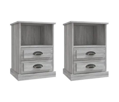 Naktsskapīši, 2 Gab., Pelēki, 43X36X60 Cm Vidaxl