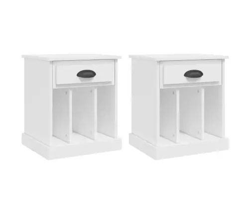 Naktinės Spintelės, 2Vnt., Baltos Spalvos, 43X36X50Cm