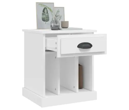 Naktinės Spintelės, 2Vnt., Baltos Spalvos, 43X36X50Cm