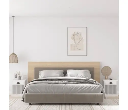 Naktinės Spintelės, 2Vnt., Baltos Spalvos, 43X36X50Cm