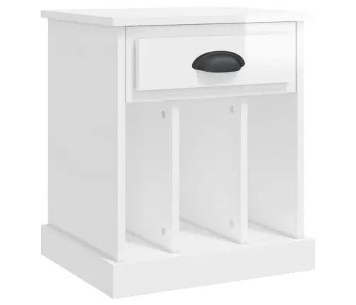 Naktsskapītis, Spīdīgi Balts, 43X36X50 Cm Vidaxl