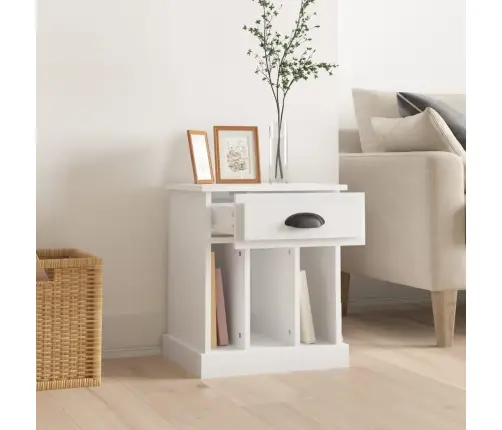 Naktsskapītis, Spīdīgi Balts, 43X36X50 Cm Vidaxl