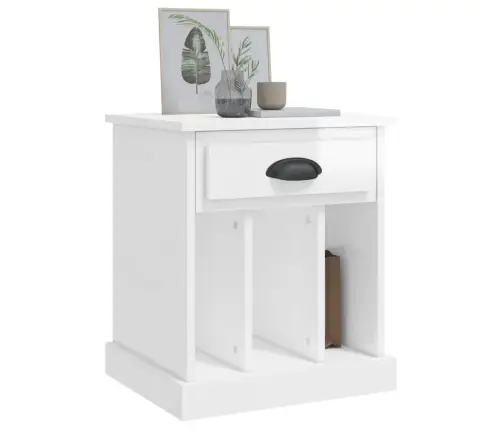 Naktsskapītis, Spīdīgi Balts, 43X36X50 Cm Vidaxl