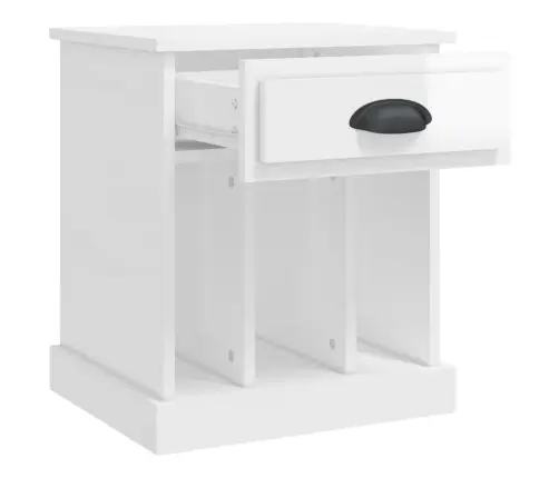 Naktsskapītis, Spīdīgi Balts, 43X36X50 Cm Vidaxl