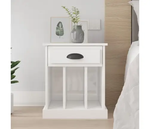 Naktsskapītis, Spīdīgi Balts, 43X36X50 Cm Vidaxl