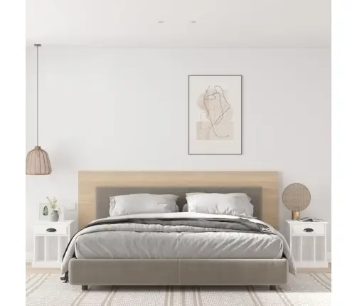 Naktsskapīši, 2 Gab., 43X36X50 Cm, Spīdīgi Balti Vidaxl