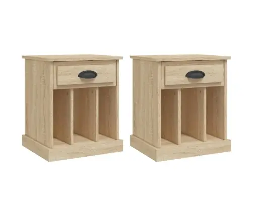 Naktinės Spintelės, 2Vnt., Sonoma Ąžuolo Spalvos, 43X36X50Cm