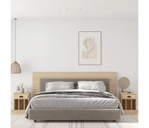 Naktinės Spintelės, 2Vnt., Sonoma Ąžuolo Spalvos, 43X36X50Cm