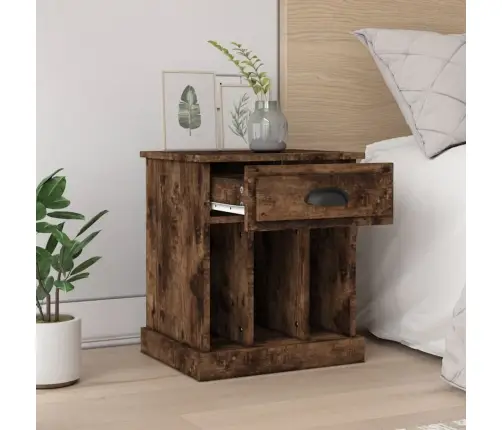 Naktinės Spintelės, 2Vnt., Dūminio Ąžuolo Spalvos, 43X36X50Cm