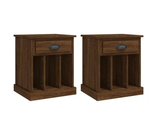 Naktinės Spintelės, 2Vnt., Rudos Ąžuolo Spalvos, 43X36X50Cm