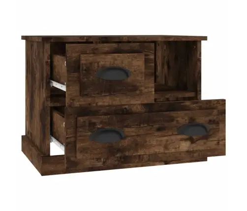 Naktinė Spintelė, Dūminio Ąžuolo Spalvos, 60X39X45Cm Naktinė Spintelė, Dūminio Ąžuolo Spalvos, 60X39X45Cm