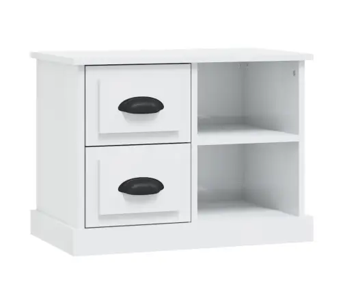 Naktsskapītis, Spīdīgi Balts, 60X35,5X45 Cm Vidaxl