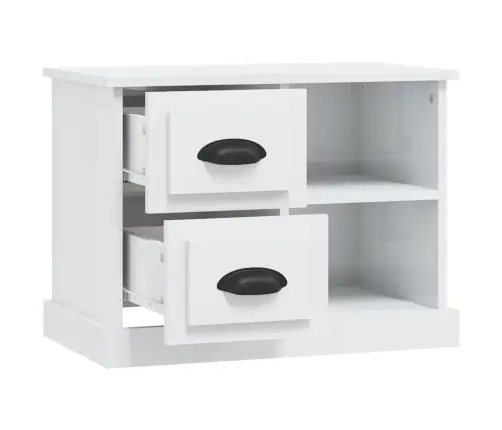 Naktsskapītis, Spīdīgi Balts, 60X35,5X45 Cm Vidaxl