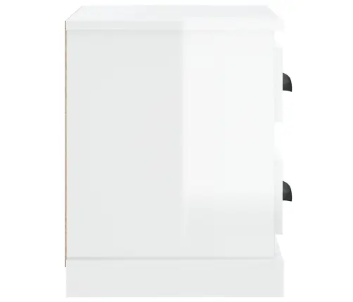 Naktsskapītis, Spīdīgi Balts, 60X35,5X45 Cm Vidaxl