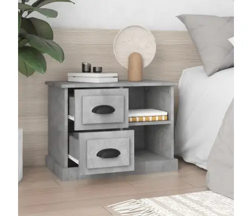 Naktsskapītis, Betona Pelēks, 60X35,5X45 Cm Vidaxl Naktsskapītis, Betona Pelēks, 60X35,5X45 Cm Vidaxl