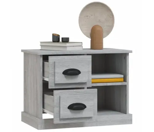 Naktsskapītis, 60X35,5X45 Cm, Pelēka Ozolkoka Krāsa Vidaxl