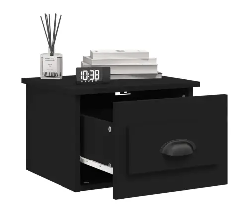 Sienas Naktsskapītis, 41,5X36X28 Cm, Melns Vidaxl