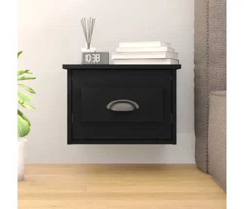 Sienas Naktsskapītis, 41,5X36X28 Cm, Melns Vidaxl
