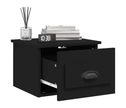 Sienas Naktsskapīši, 2 Gab., Melni, 41,5X36X28 Cm Vidaxl