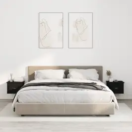 Sienas Naktsskapīši, 2 Gab., Melni, 41,5X36X28 Cm Vidaxl