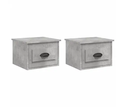 Sieninės Naktinės Spintelės, 2Vnt., Betono Pilkos, 41,5X36X28Cm