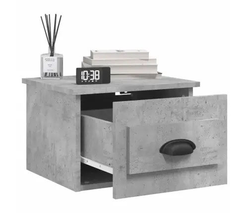 Sieninės Naktinės Spintelės, 2Vnt., Betono Pilkos, 41,5X36X28Cm