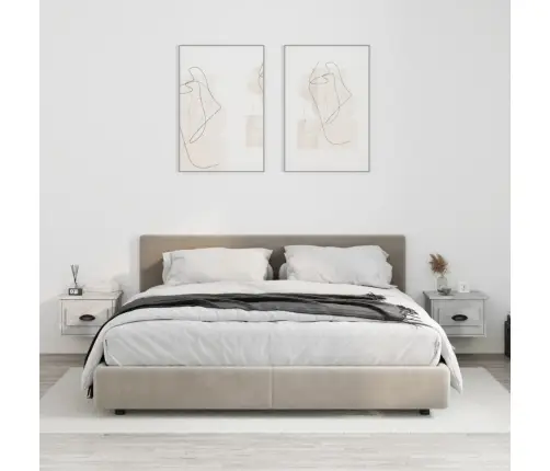 Sieninės Naktinės Spintelės, 2Vnt., Betono Pilkos, 41,5X36X28Cm