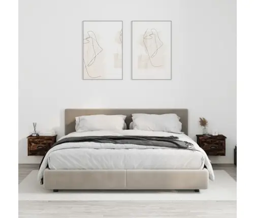 Sieninės Naktinės Spintelės, 2Vnt., Ąžuolo, 41,5X36X28Cm