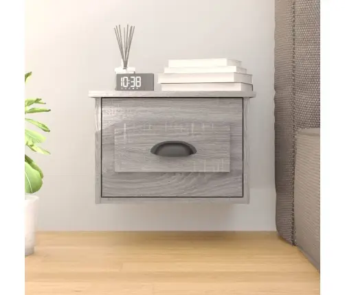 Sieninė Naktinė Spintelė, Pilka Ąžuolo, 41,5X36X28Cm