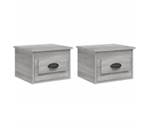 Sienas Naktsskapīši, 2 Gab., 41,5X36X28Cm, Pelēka Ozolkoka Vidaxl