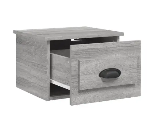 Sienas Naktsskapīši, 2 Gab., 41,5X36X28Cm, Pelēka Ozolkoka Vidaxl