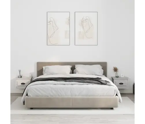 Sienas Naktsskapīši, 2 Gab., 41,5X36X28Cm, Pelēka Ozolkoka Vidaxl