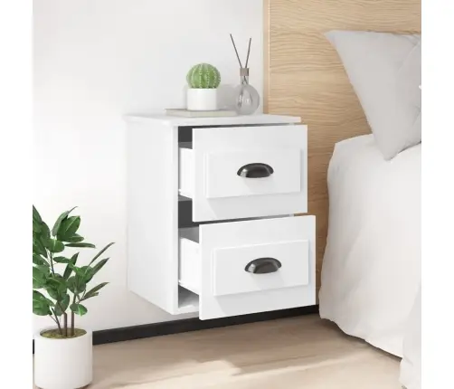 Sienas Naktsskapītis, 41,5X36X53 Cm, Balts Vidaxl